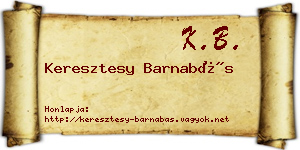 Keresztesy Barnabás névjegykártya